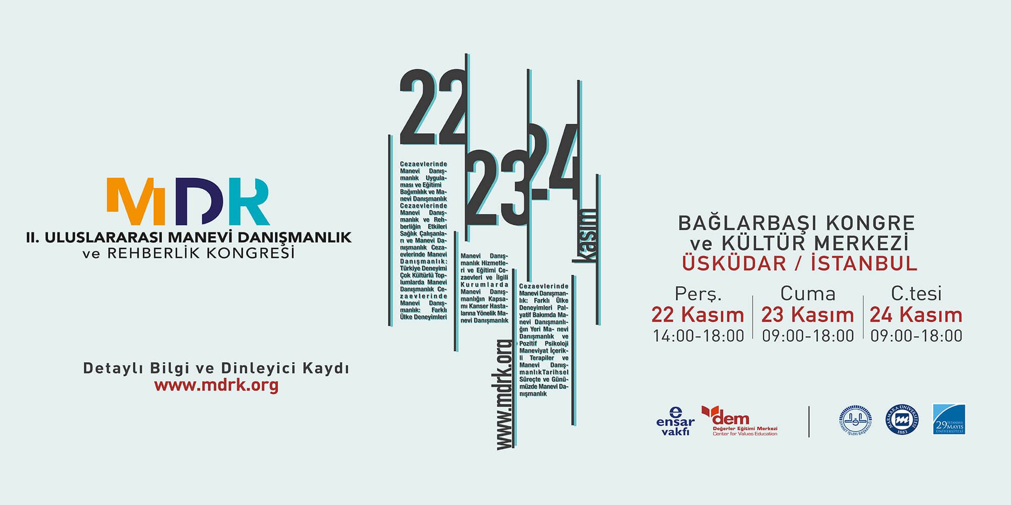 II. Uluslararası Manevi Danışmanlık ve Rehberlik Kongresi 22-24 Kasım 2018